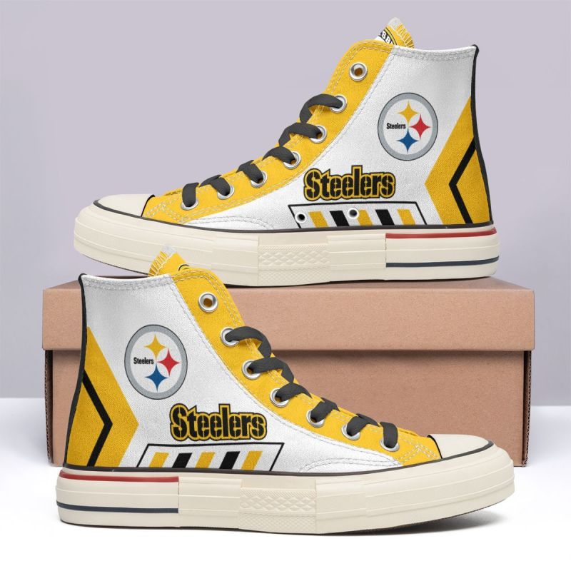 Pittsburgh Steelers New High Top Canvas Shoes Detail