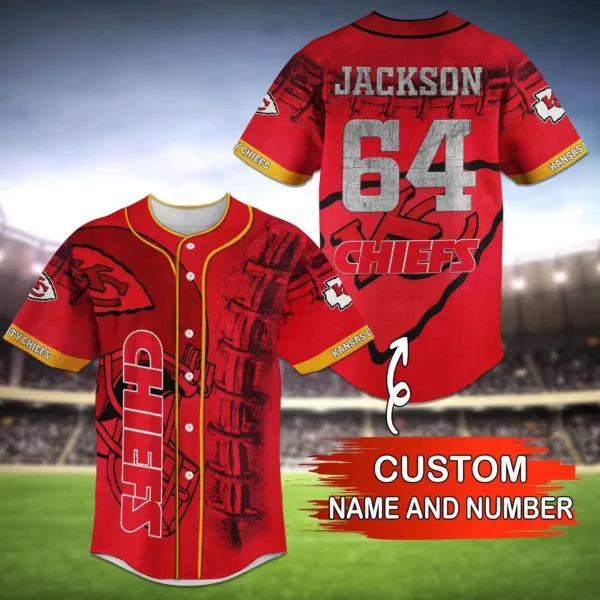 Kansas City Chiefs Personalized Baseball Jersey