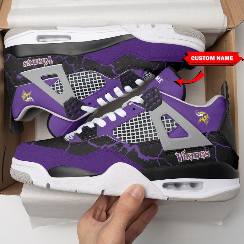 Minnesota Vikings Personalized AJ4 Sneaker