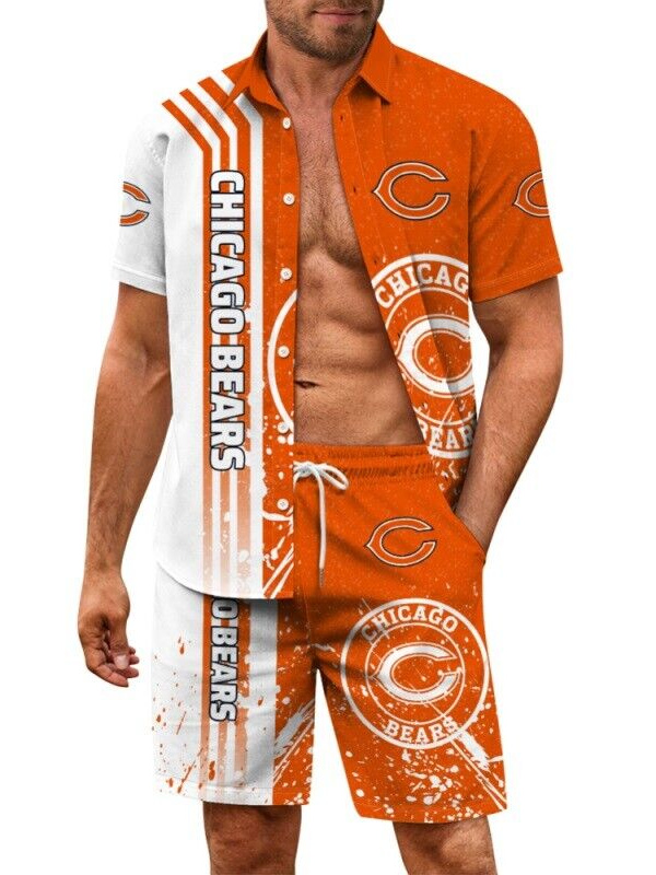 Chicago Bears Hawaiian Shirt and Shorts Combo