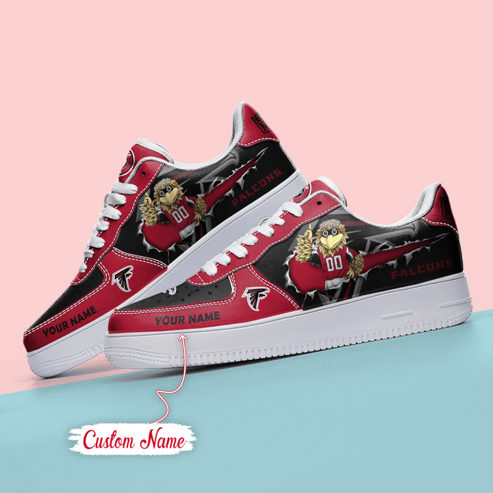 NFL Atlanta Falcons Custom Name Air Force 1 Sneaker Close-Up