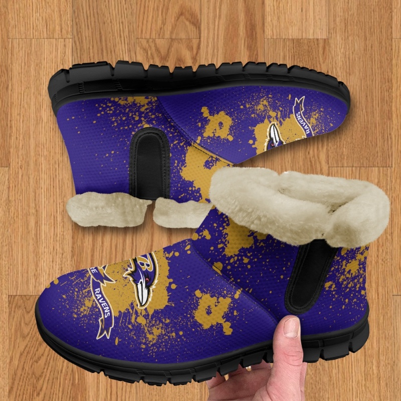 Baltimore Ravens Comfy Winter Snow Boots Image 1