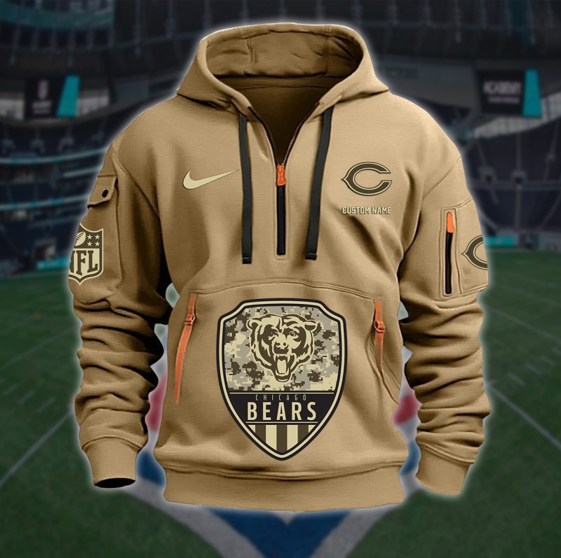 Chicago Bears Quarter Zip Hoodie Image 3