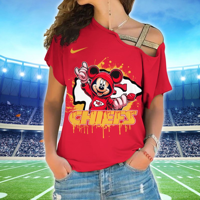 Kansas City Chiefs One Shoulder Shirt Front