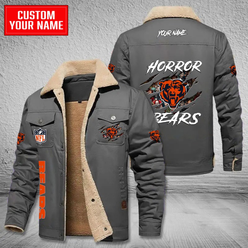 Chicago Bears Bomber Jacket Gray