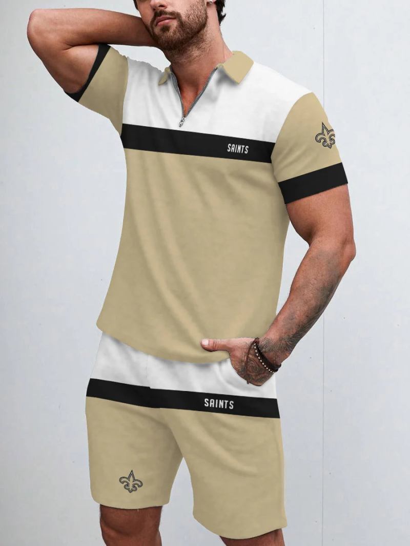 New Orleans Saints Limited Edition ZIP Polo Shirt and Shorts