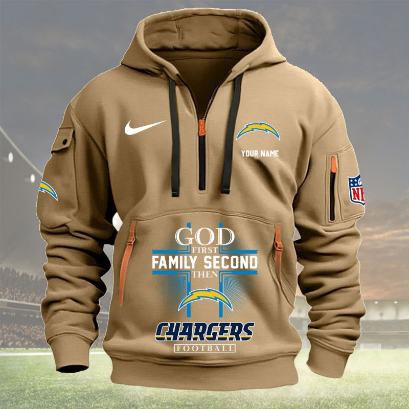Khaki Los Angeles Chargers Hoodie