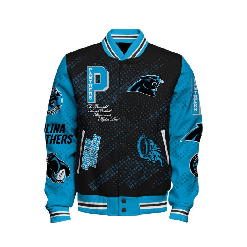 Carolina Panthers Varsity Jacket Back View