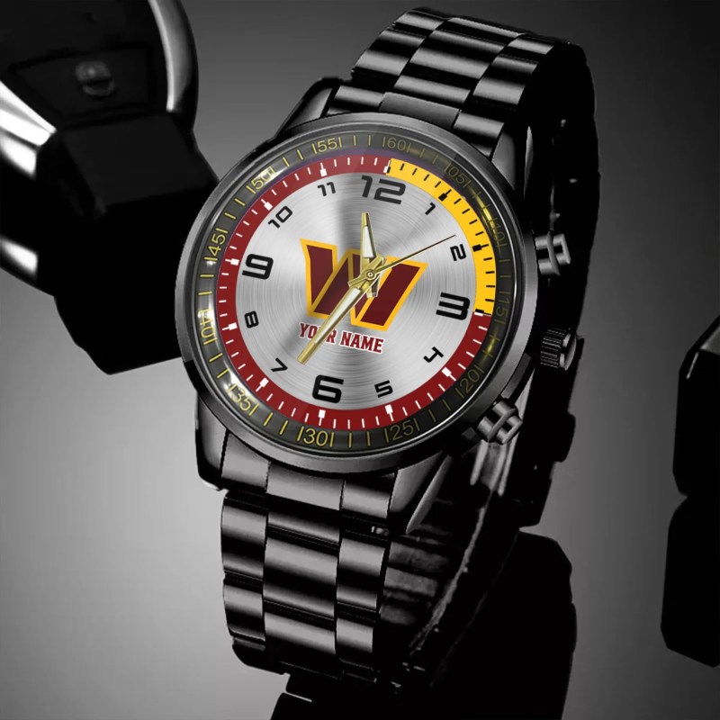 Washington Commanders NFL Personalized Black Hand Watch