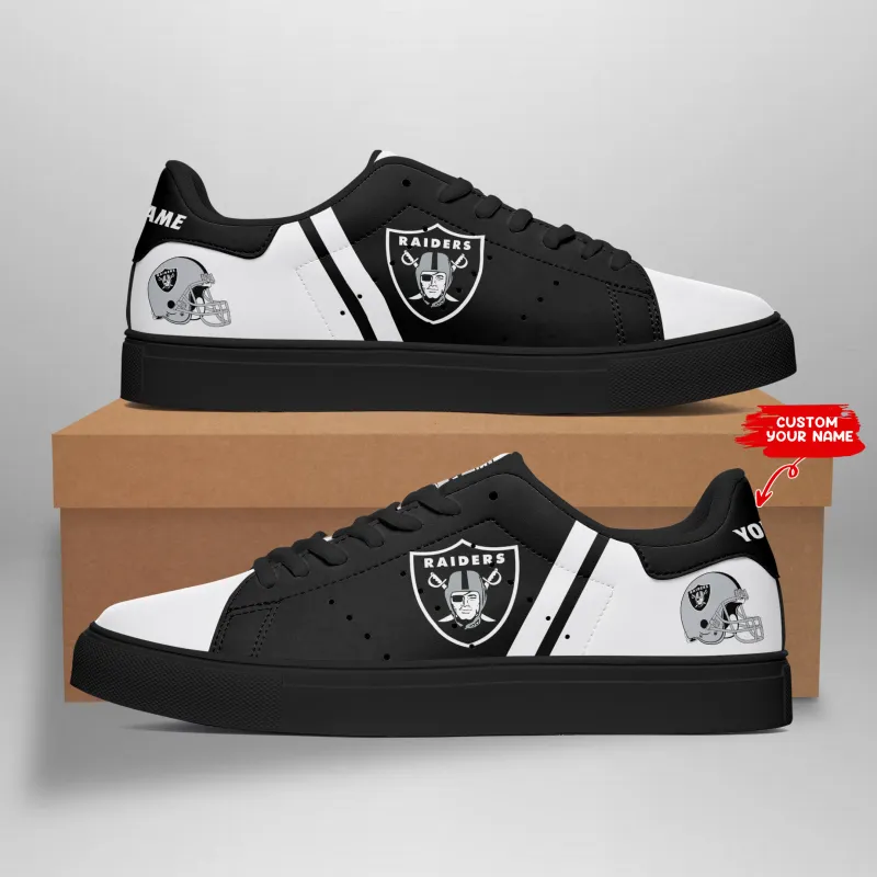 Las Vegas Raiders Custom Sneakers Side View