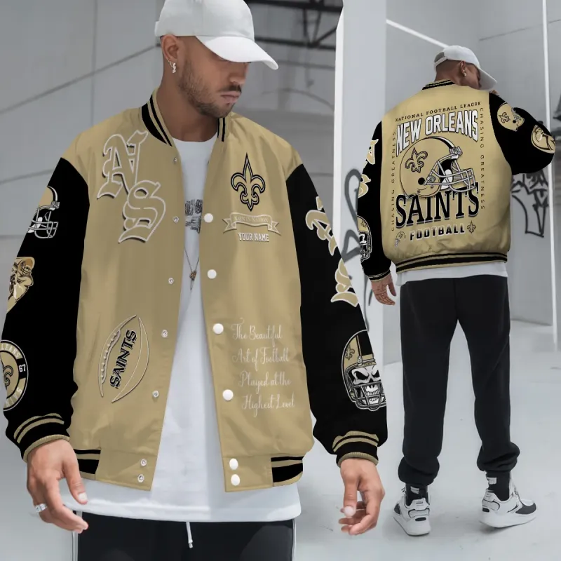 New Orleans Saints Unisex Varsity Jacket - Image 4