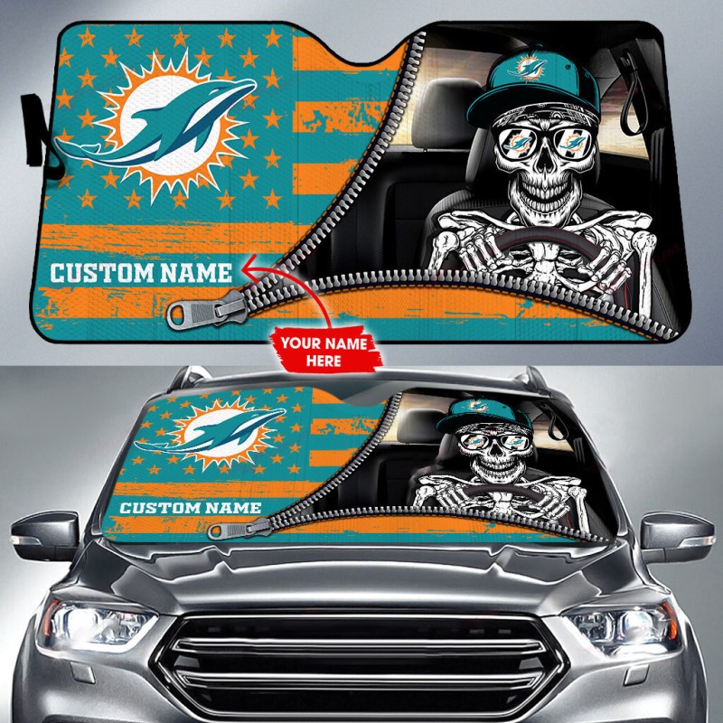 Miami Dolphins Personalized Auto Sun Shade