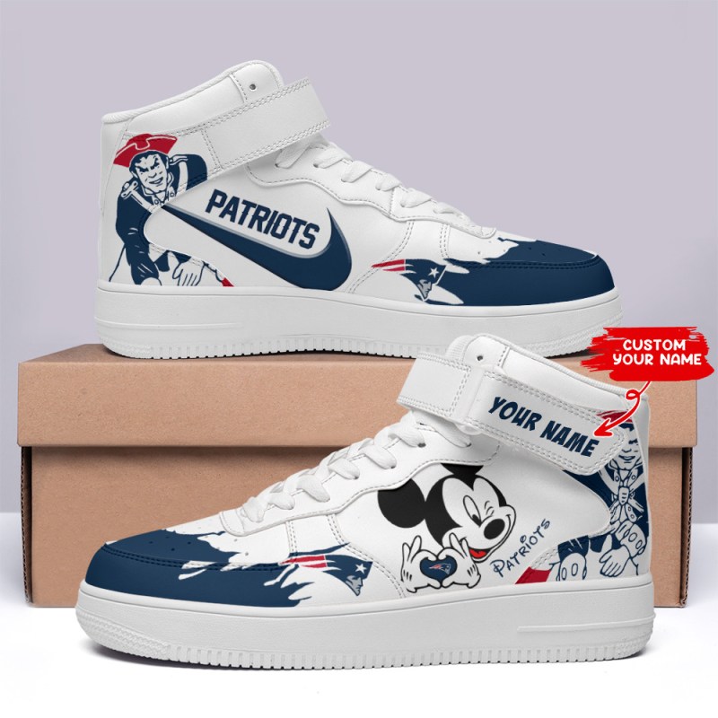 New England Patriots Personalized High AF1 Sneakers