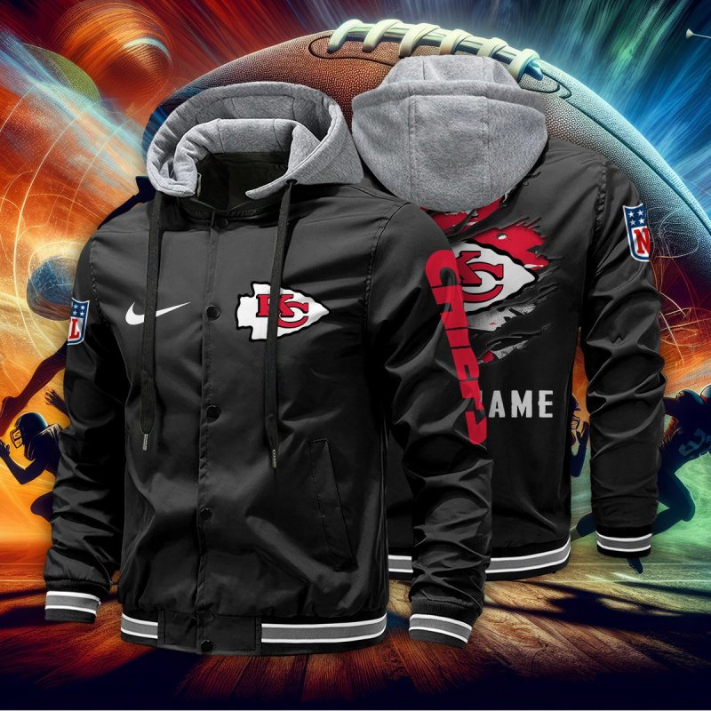 Detachable Hood Baseball Jacket