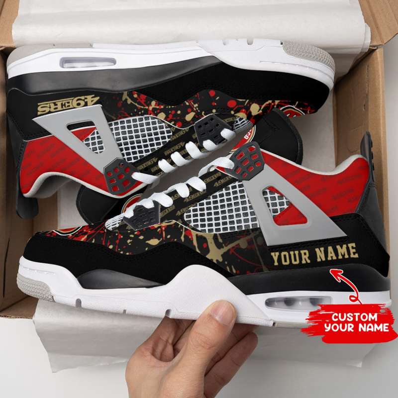 San Francisco 49ers Personalized AJ4 Sneaker