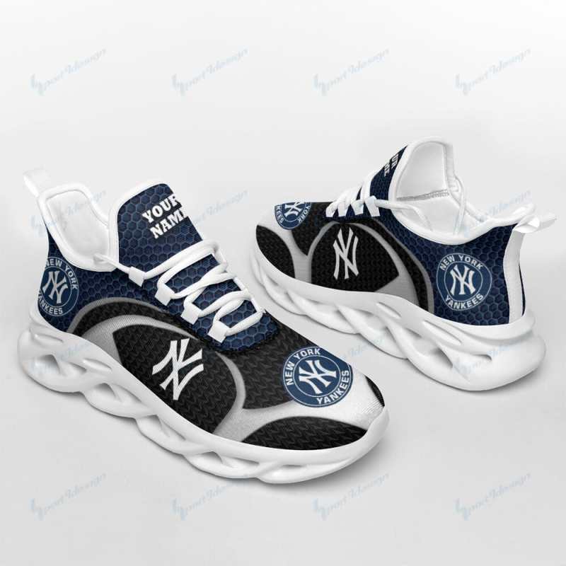 New York Yankees Personalized Yezy Running Sneakers Lifestyle Image