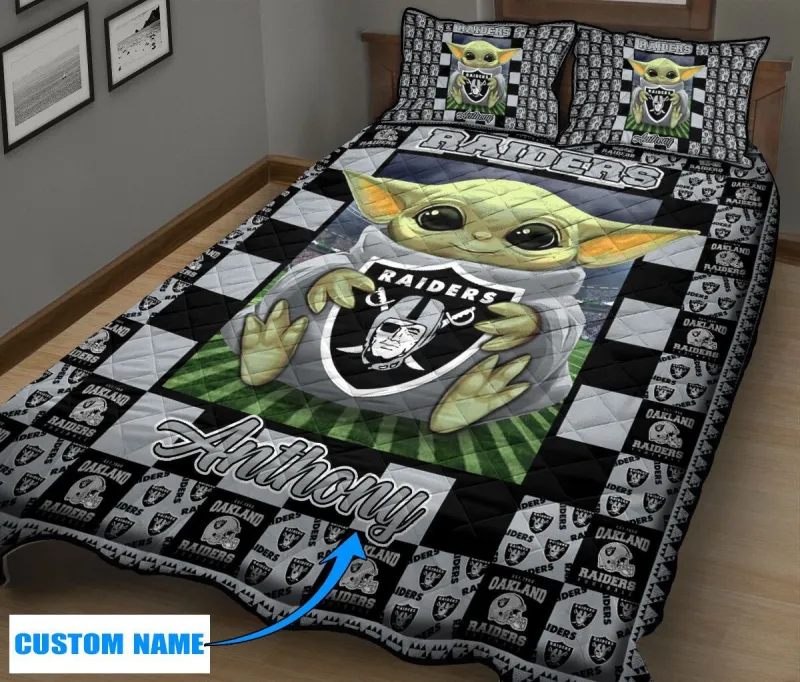 Las Vegas Raiders Quilt Set Detail