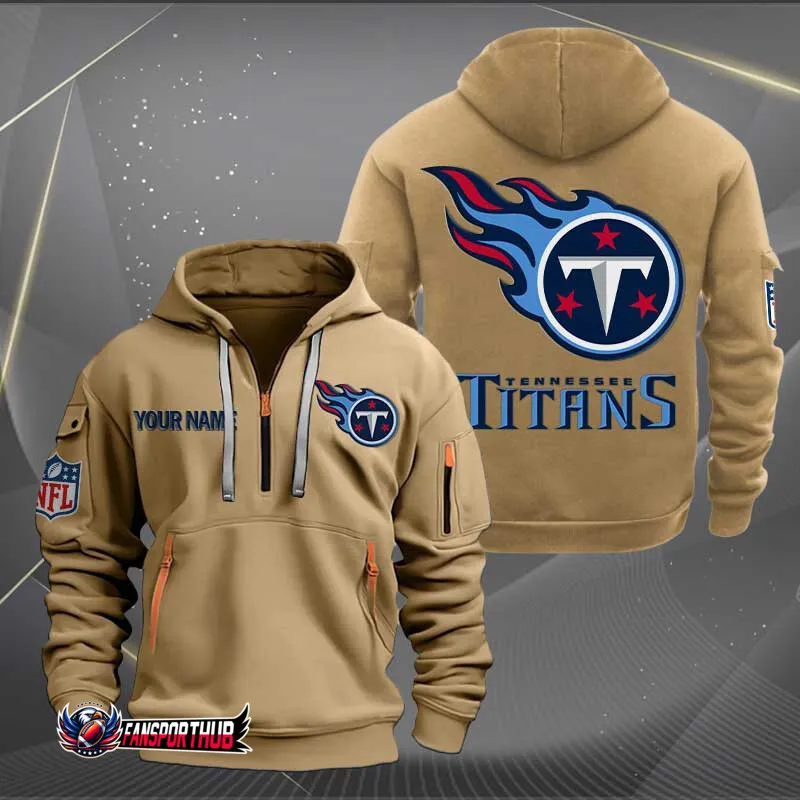 Tennessee Titans Quarter Zip Hoodie Back View