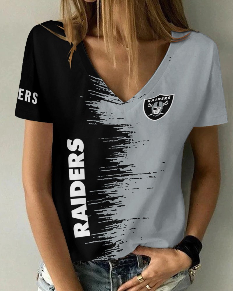 Las Vegas Raiders Summer V-neck Women T-shirt