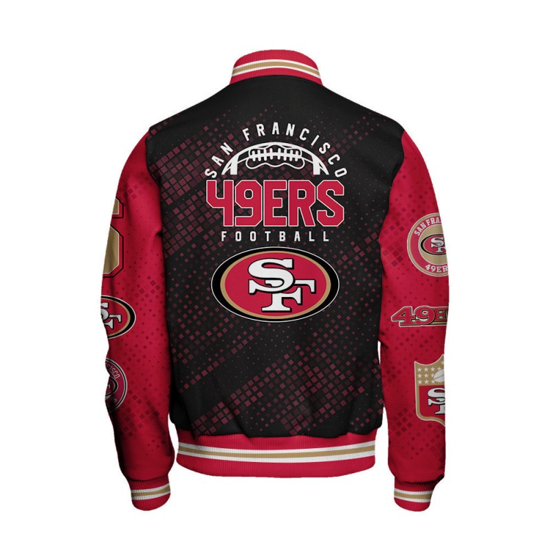 San Francisco 49ers Varsity Jacket Back View