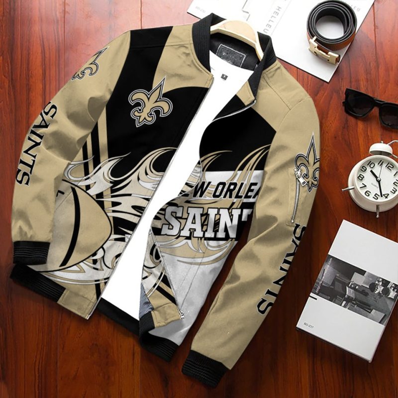 New Orleans Saints Bomber Jacket Mockup 3