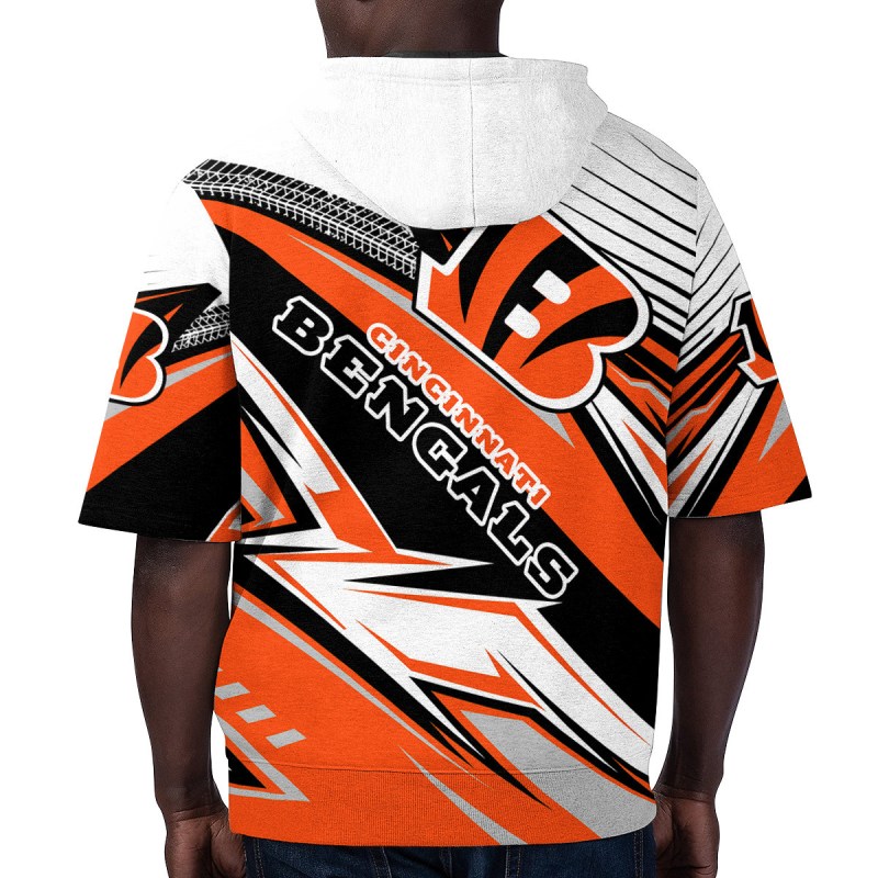 Cincinnati Bengals Short Sleeve Hoodie - Back View
