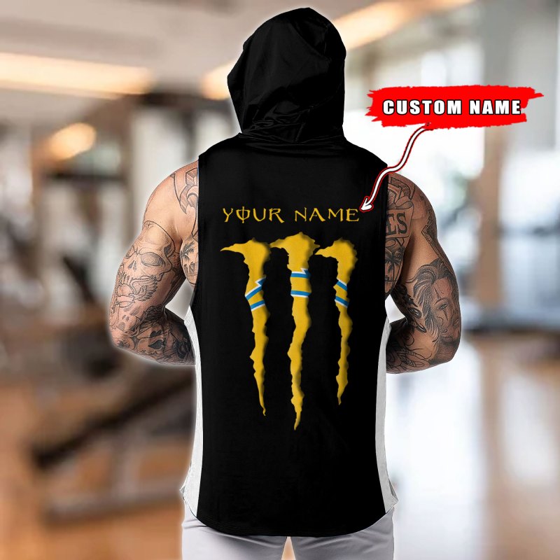 Los Angeles Chargers Workout Hooded Tank Top Back Detail