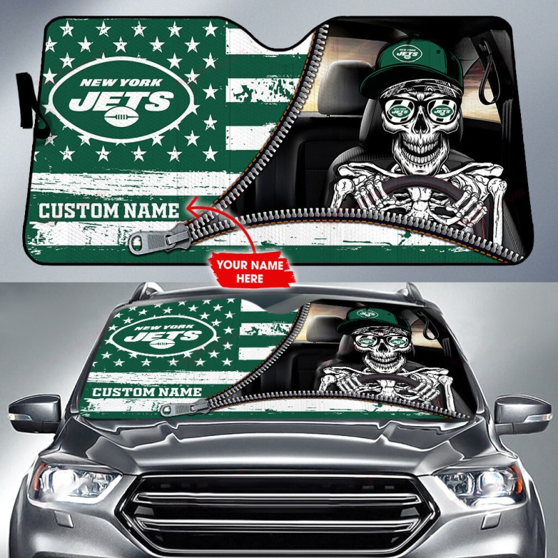 New York Jets Personalized Auto Sun Shade