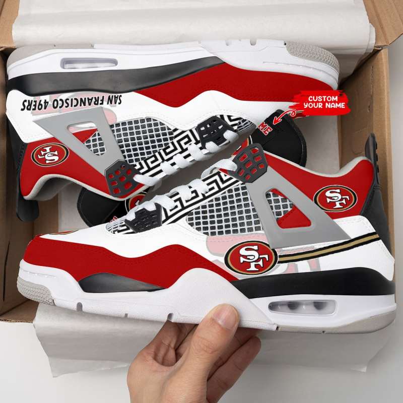 San Francisco 49ers Personalized AJ4 Sneaker