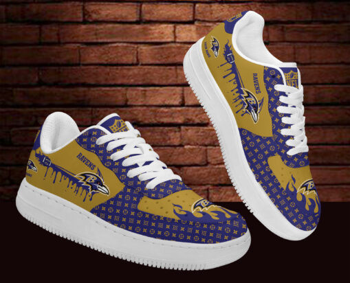Baltimore Ravens AF1 Shoes Side View