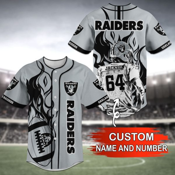 Las Vegas Raiders Personalized Baseball Jersey
