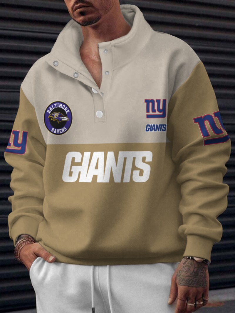 New York Giants Casual Colorful Stand Collar Sweatshirt