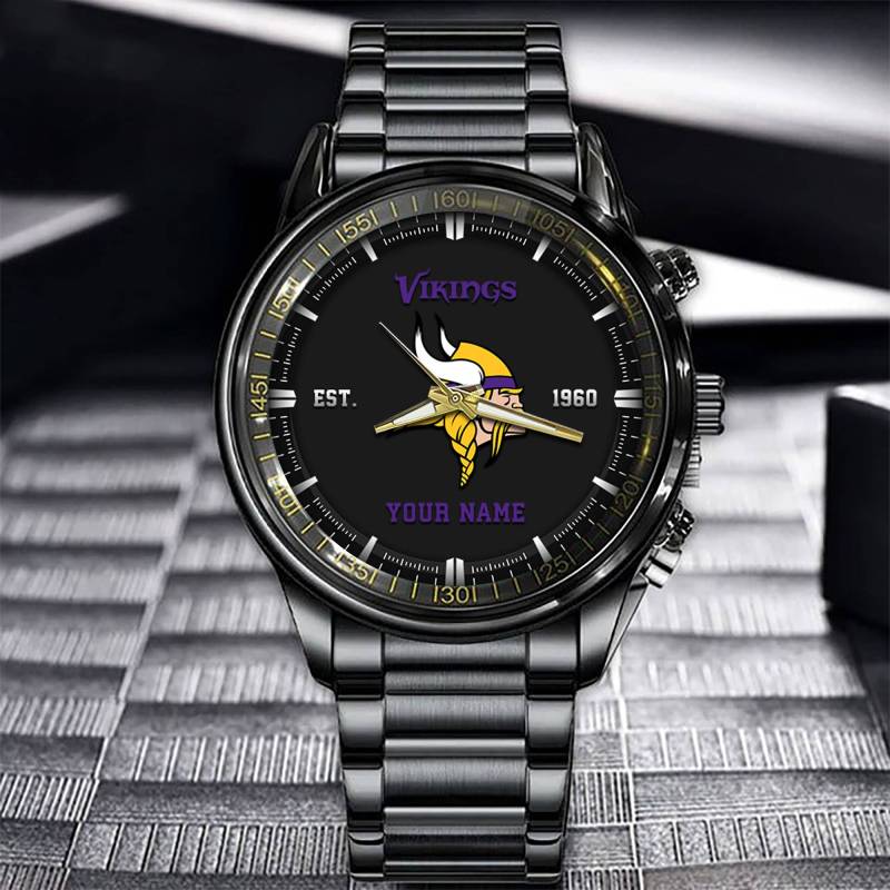Minnesota Vikings Black Fashion Watch