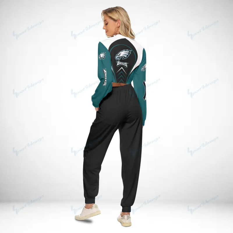 Philadelphia Eagles Crop Sweatshirt Suit Back View