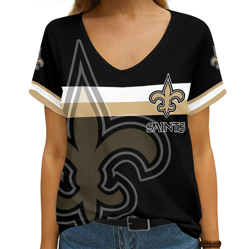 New Orleans Saints V-neck T-shirt style