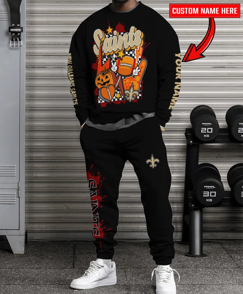 New Orleans Saints Halloween Collection Sweatshirt and Sweatpants Set