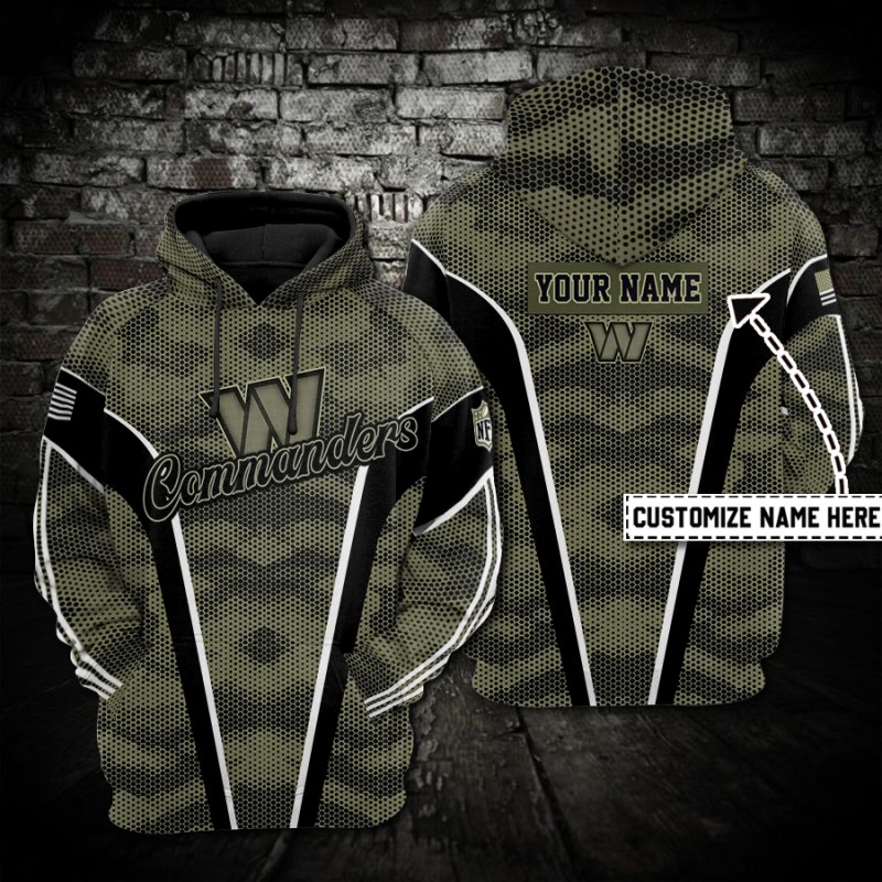 Washington Commanders Personalized Hoodie Back View