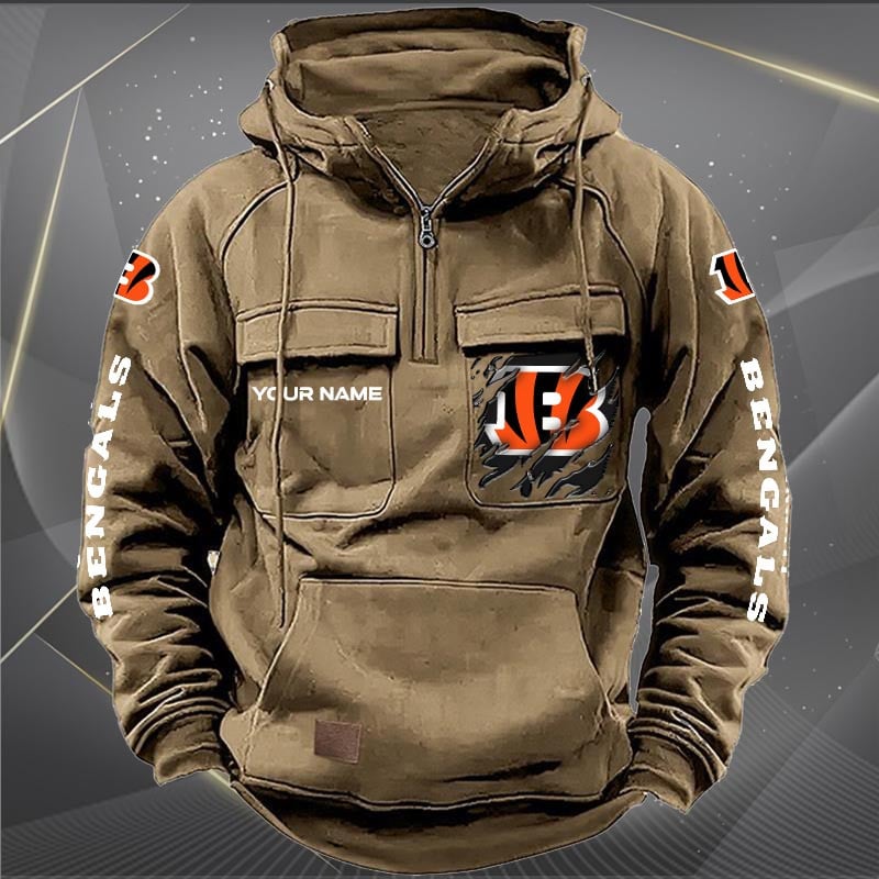 Personalized Cincinnati Bengals Zip Hoodie