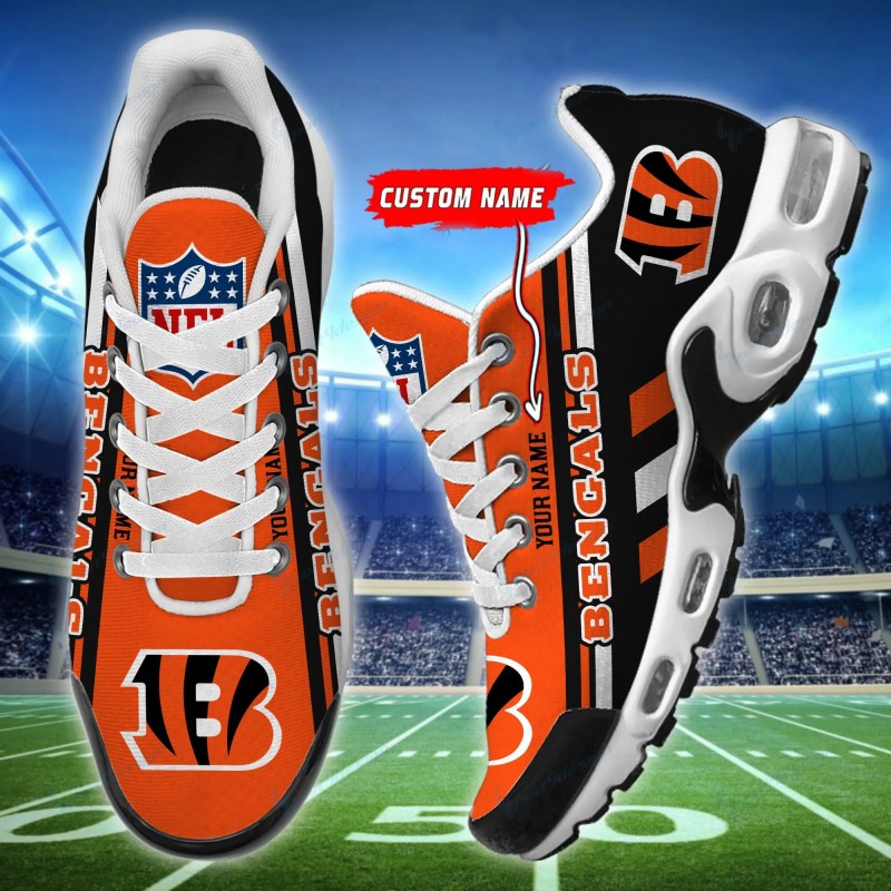 Cincinnati Bengals Personalized Plus T-N Youth Sneakers 1