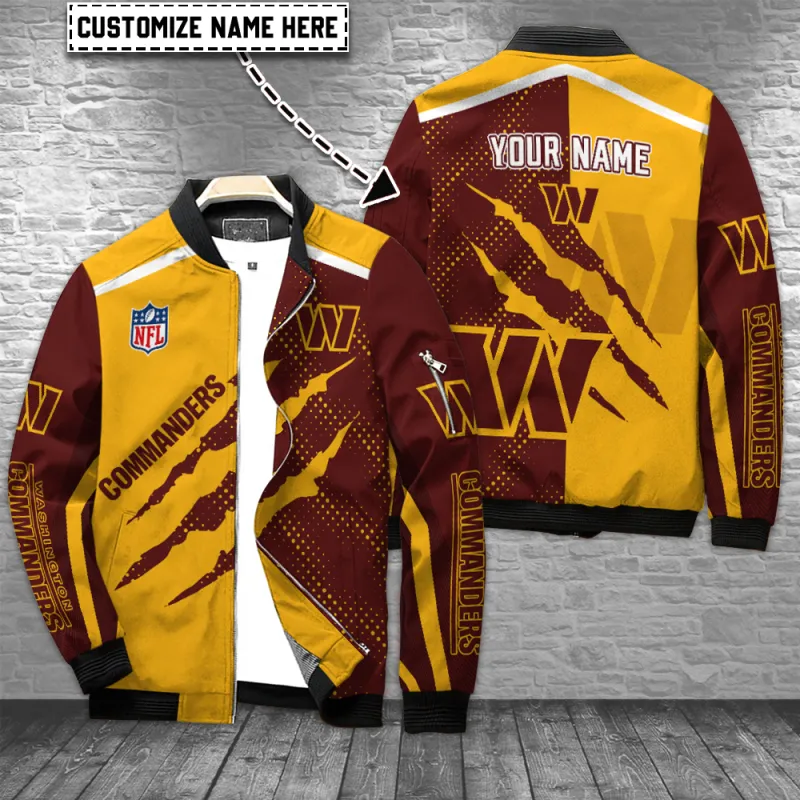 Washington Commanders Personalized Bomber Jacket Image 1