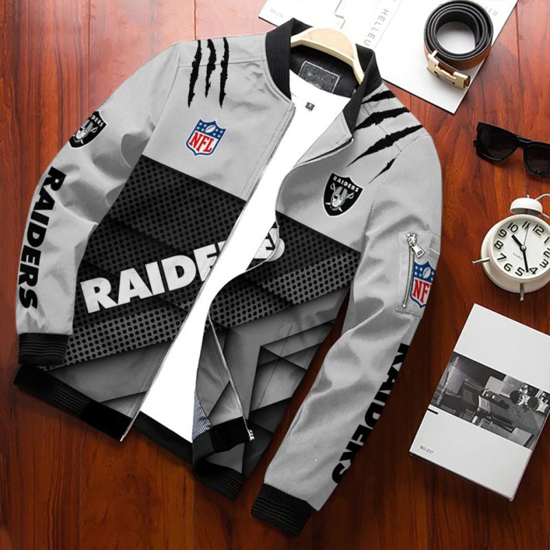 Las Vegas Raiders Bomber Jacket - Front View