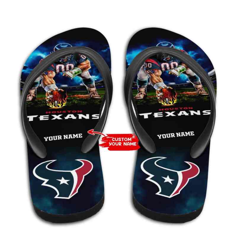 Houston Texans Personalized Summer Flip Flop Image 1