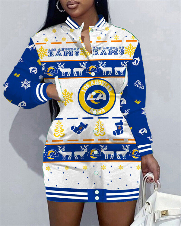 Los Angeles Rams Women's Button Down Jacket Dress