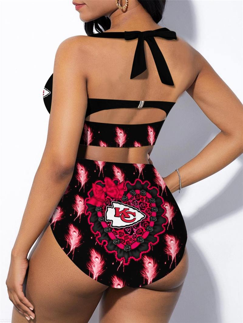 Kansas City Chiefs Sexy Print Bikini Swimsuit Back View
