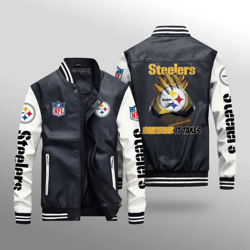 Pittsburgh Steelers Leather Bomber Jacket