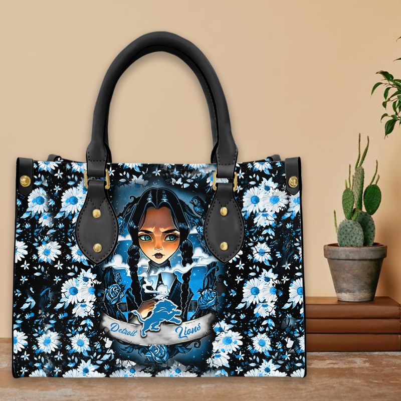 Detroit Lions Leather Hand Bag Side View