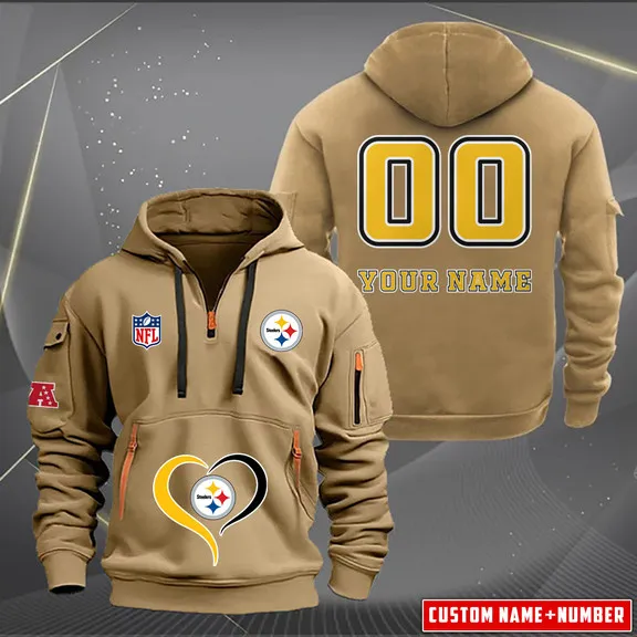 Personalized Quarter Zip Hoodie for Pittsburgh Steelers