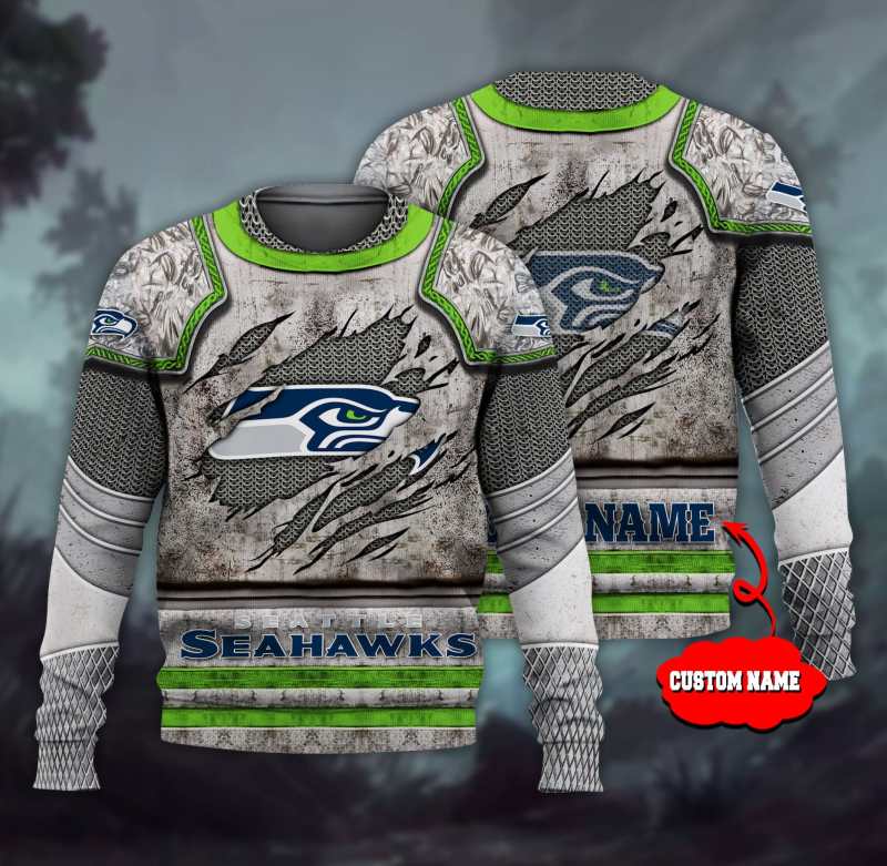Seattle Seahawks Personalized Ugly Christmas Sweater
