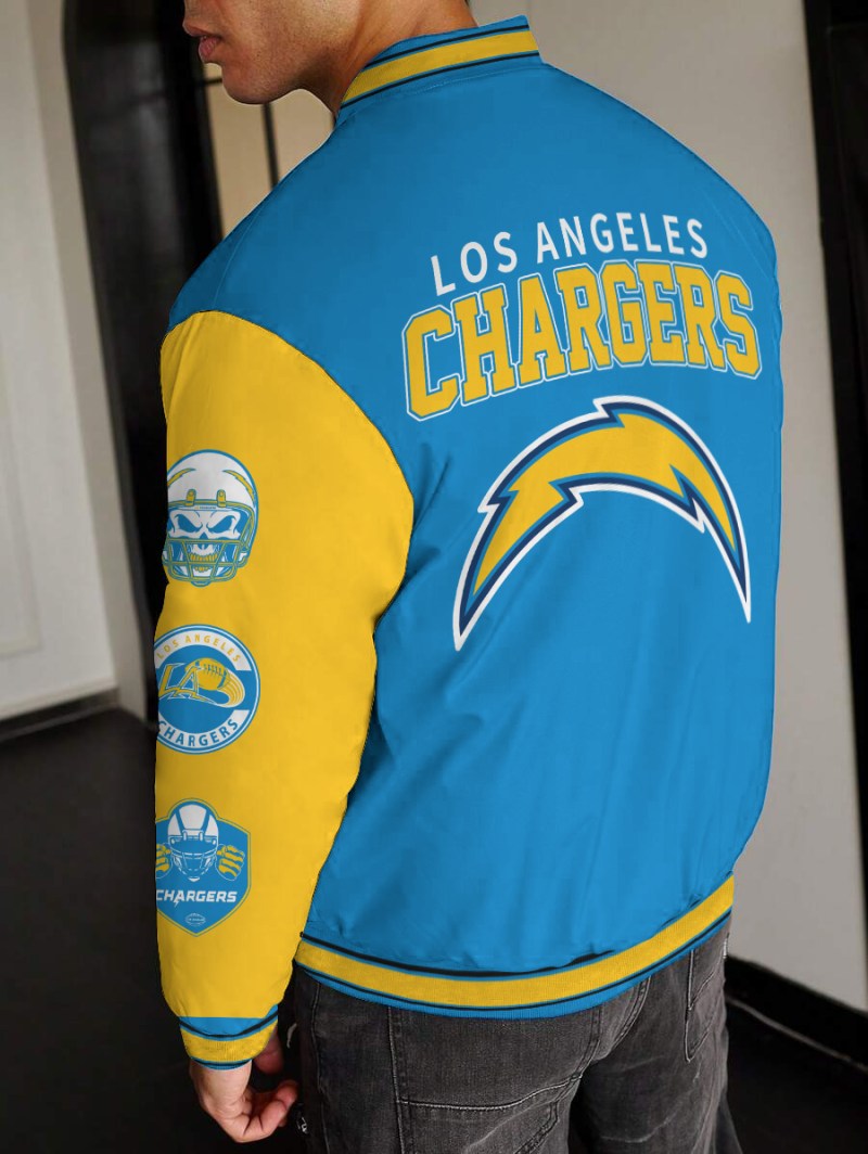 Los Angeles Chargers Varsity Jacket Back View