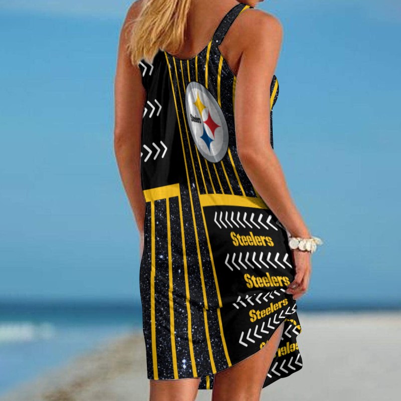 Pittsburgh Steelers Beach Dress - Back View